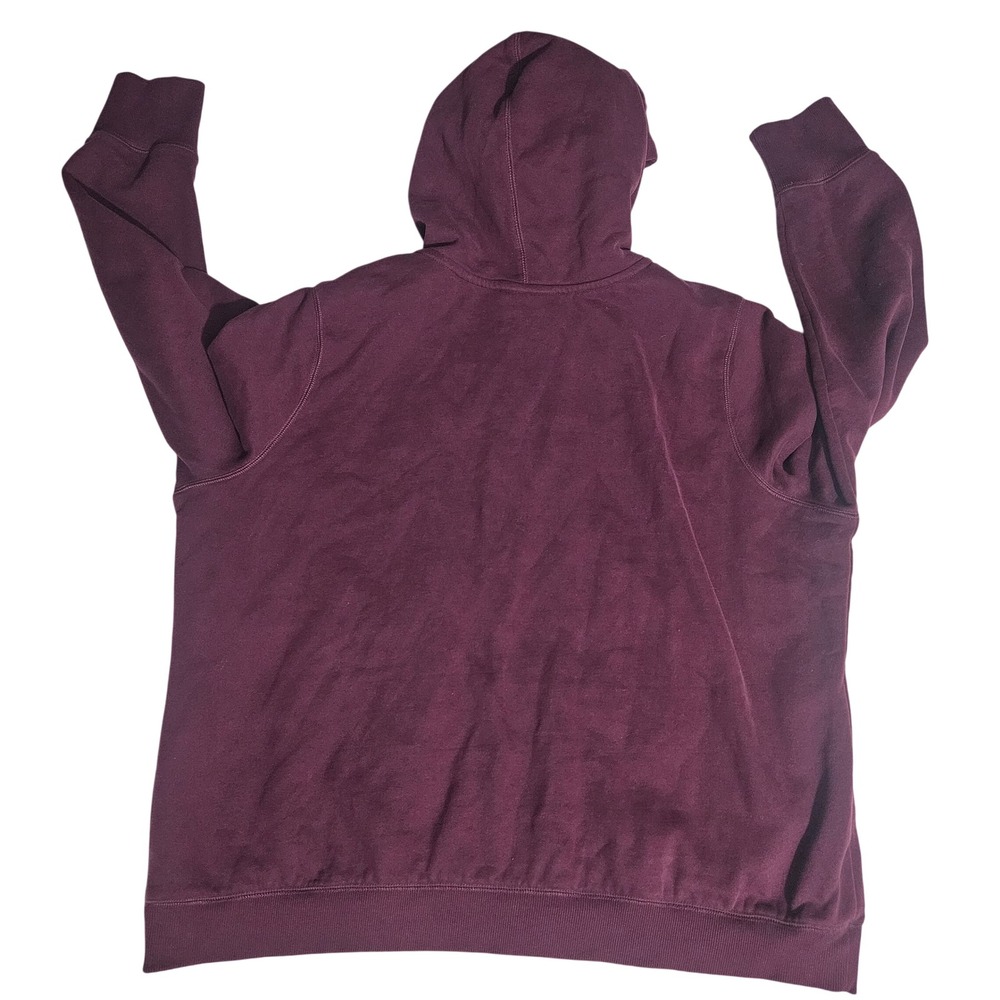 LL Bean Mens 3X Plus Flannel Lined Full Zip Hoodie Burgundy Plaid Hooded Jacket - Picture 2 of 7